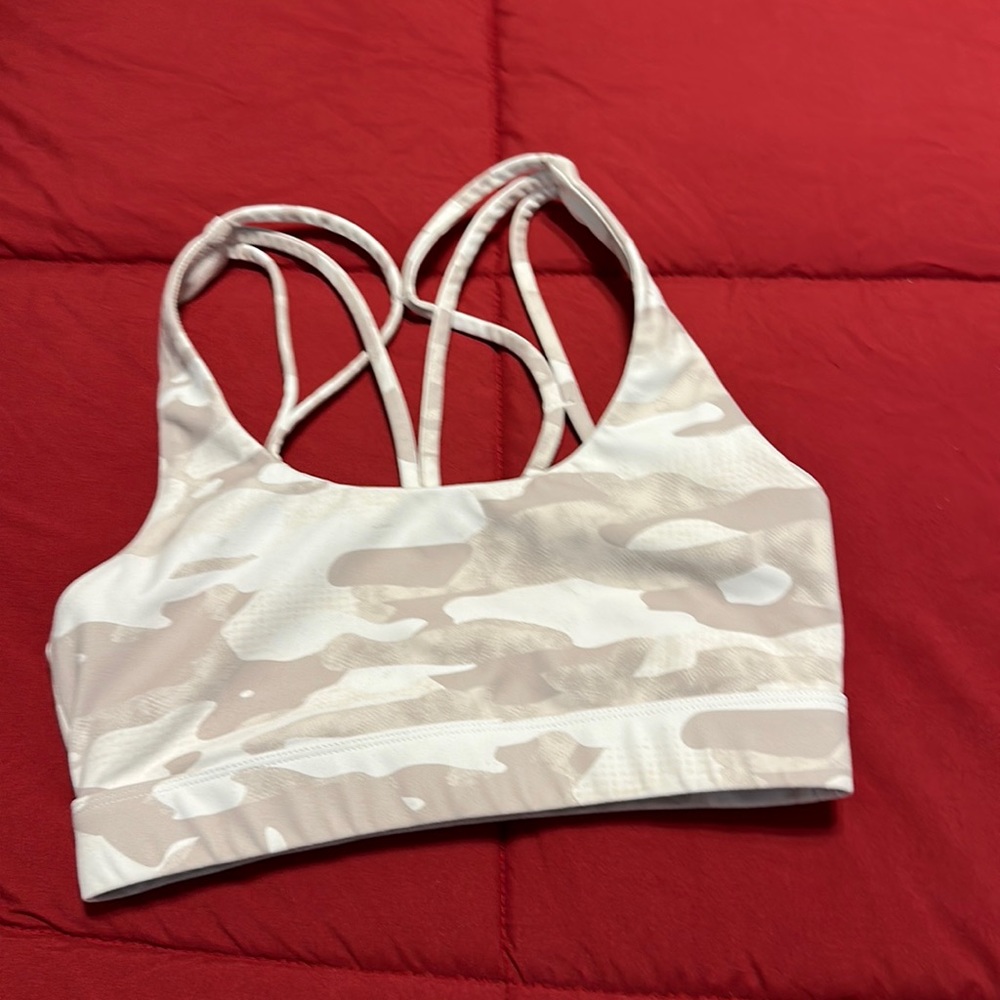 Small camo beige sports bra .